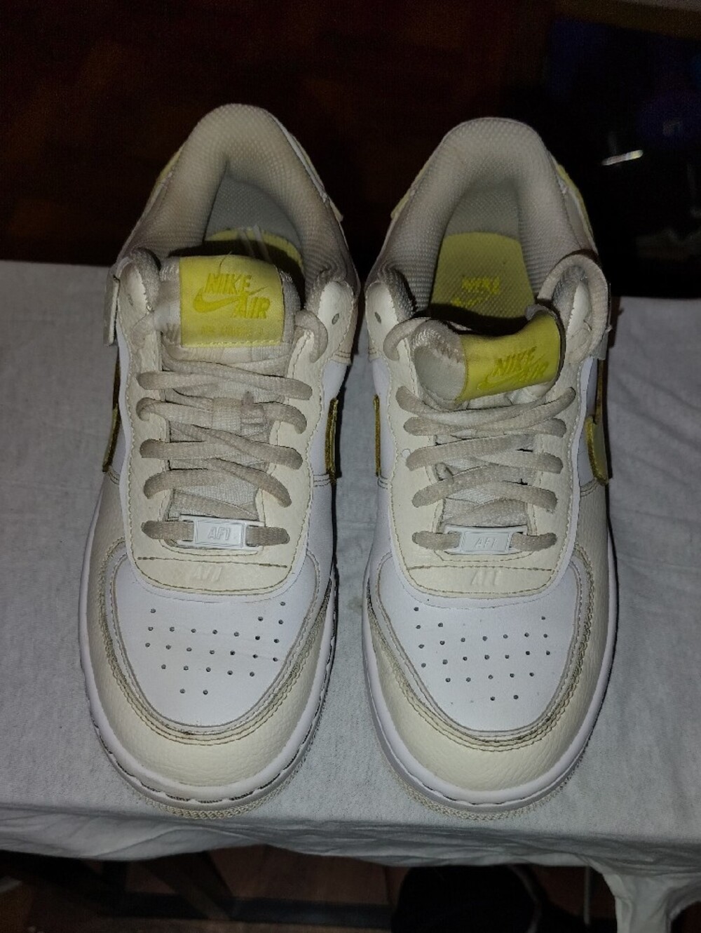 Nike White Sneakers with Pale Yellow Accents - Picture 7 of 9